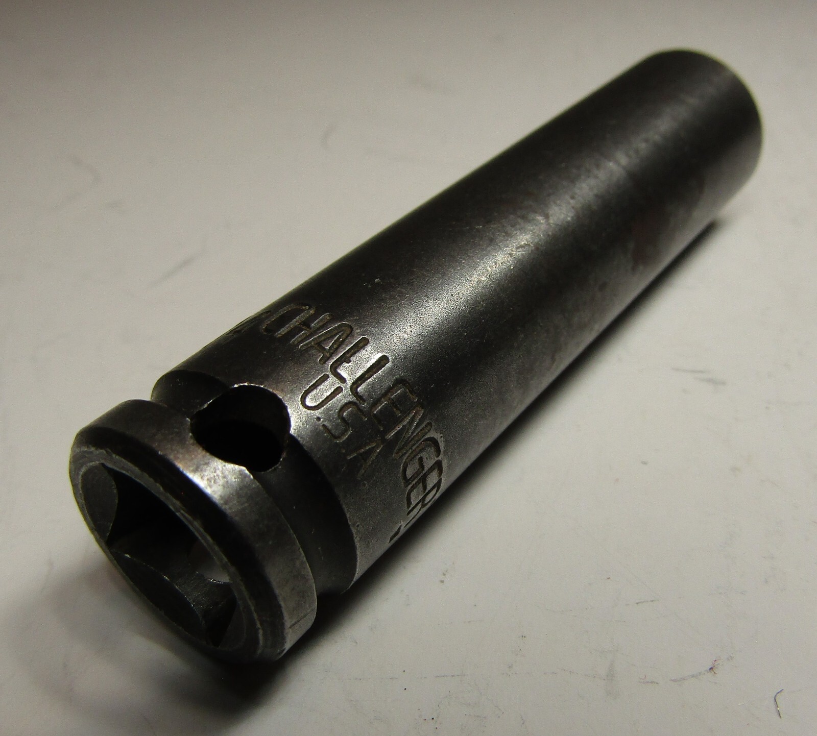 *Challenger* 7/16″ SAE 6 Point 3/8″ Drive Deep Socket L1414 – Made in U.S.A.