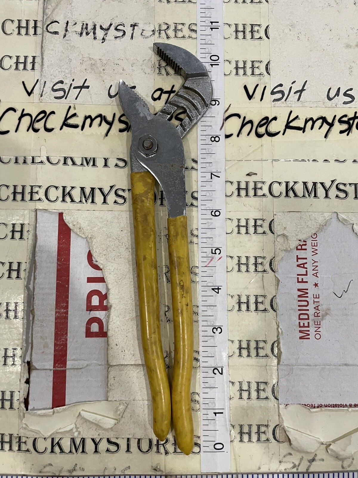 Vintage Great Neck Pliers Slip Groove Joint Straight Jaw W100 ,Forged Japan
