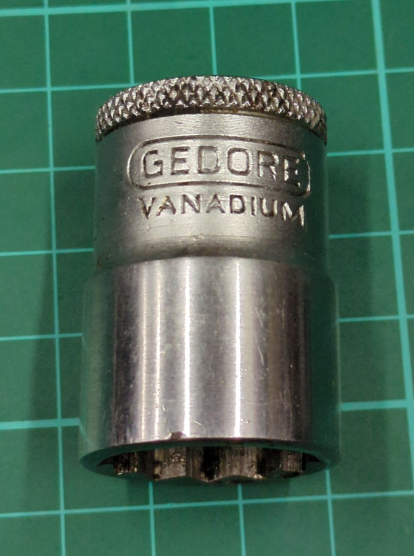 Vintage GEDORE 1/2″ Drive 12 Point, 25/32″ Shallow Socket Made In Germany