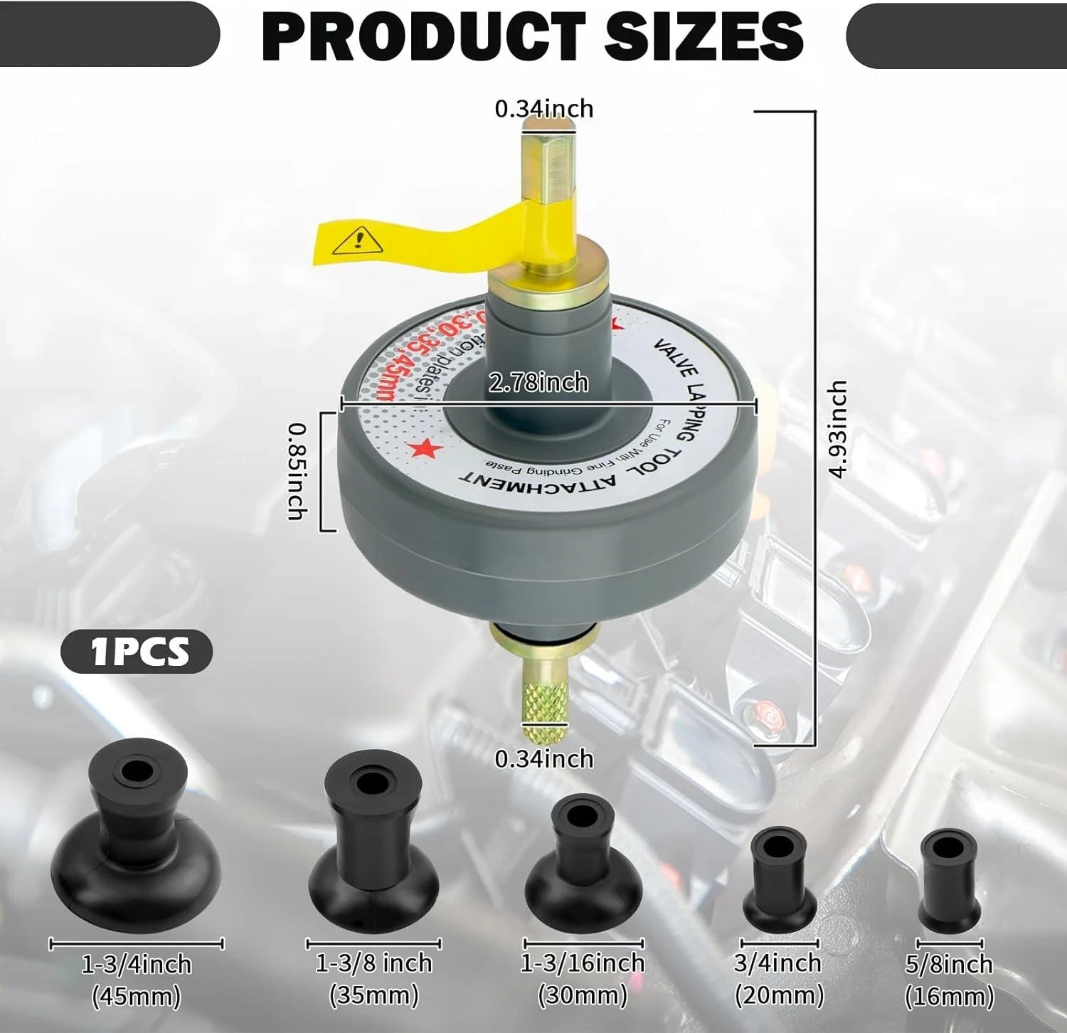 Valve Lapping Tool Kit with 5 Suction Cup Adapters,Durable Kit…