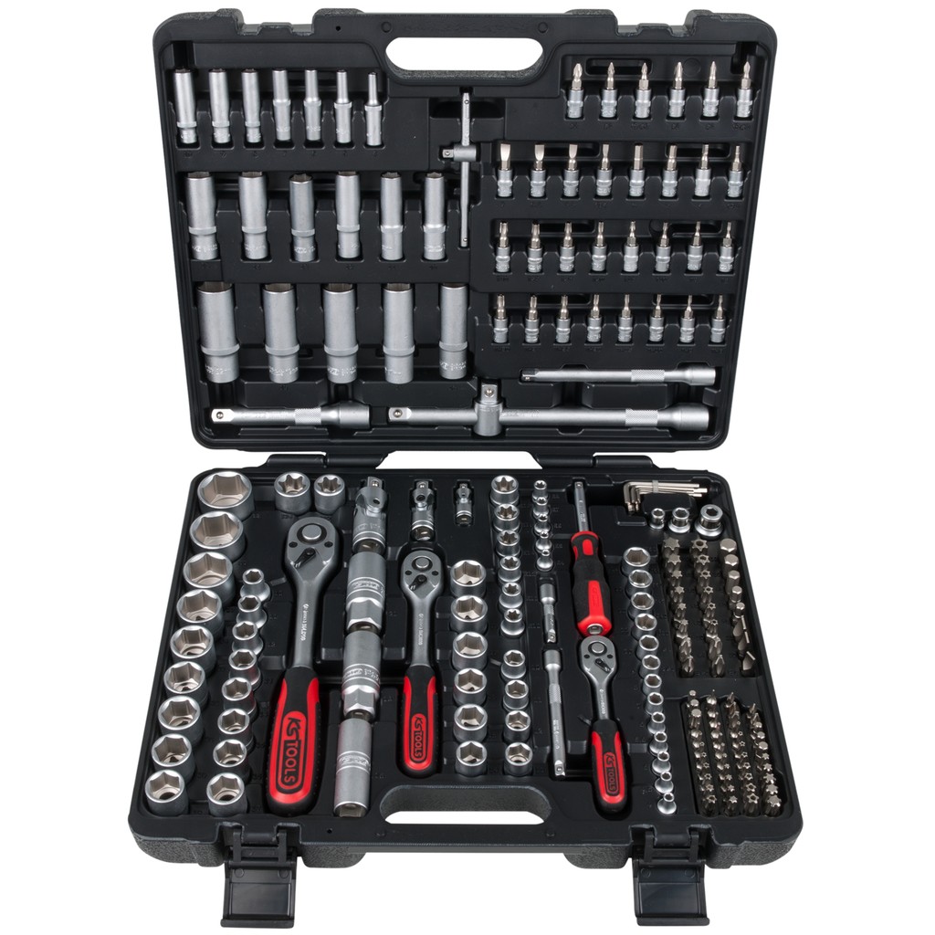 Nusskasten Steckschlüsselsatz KS Tools 1/4″ 3/8″ 1/2″ 195-teilig Knarrenkasten