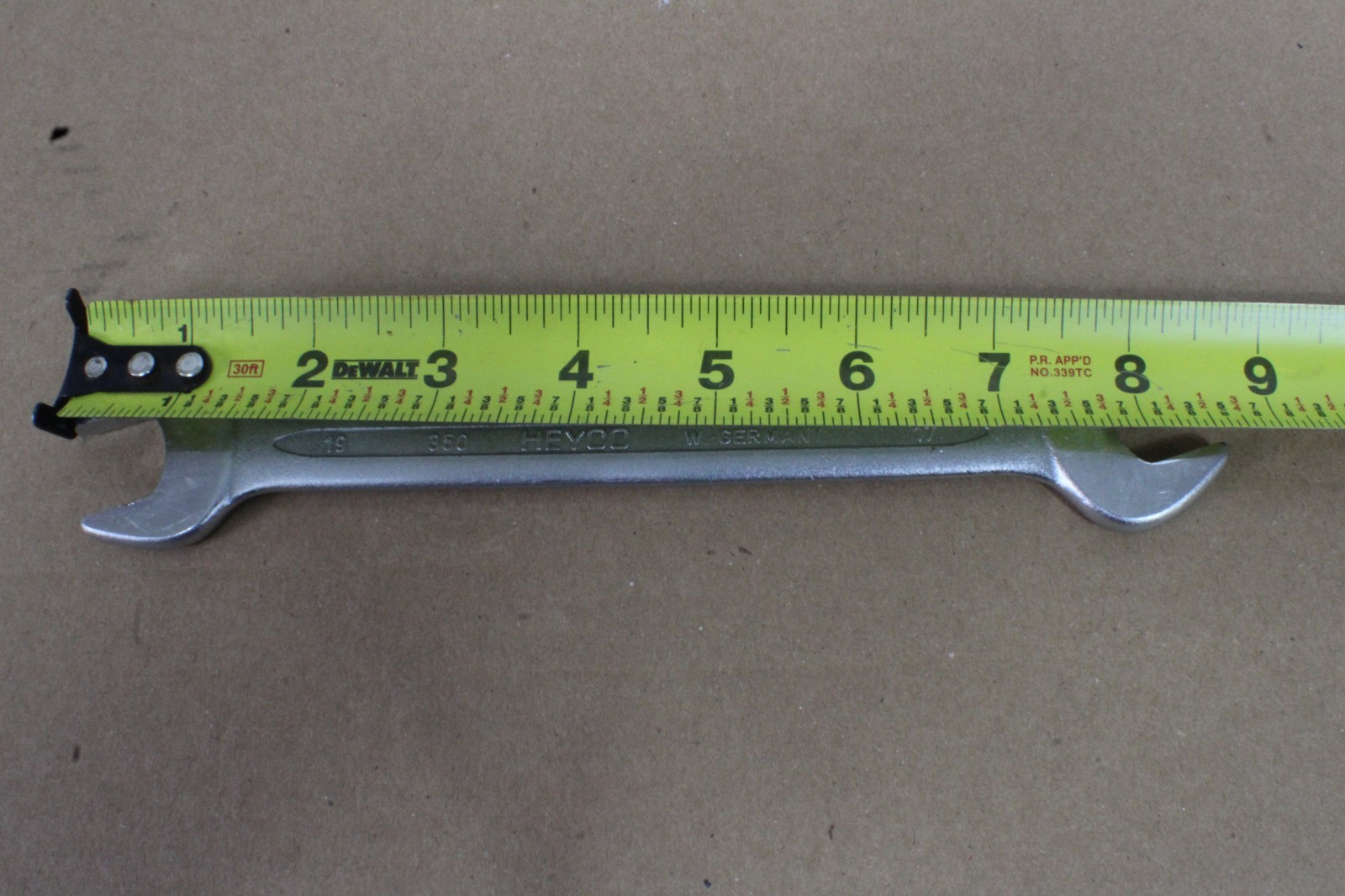 BMW Heyco 350 19mm-17mm & 17mm-14mm West Germany Open End Wrench Chrom-Vanadium