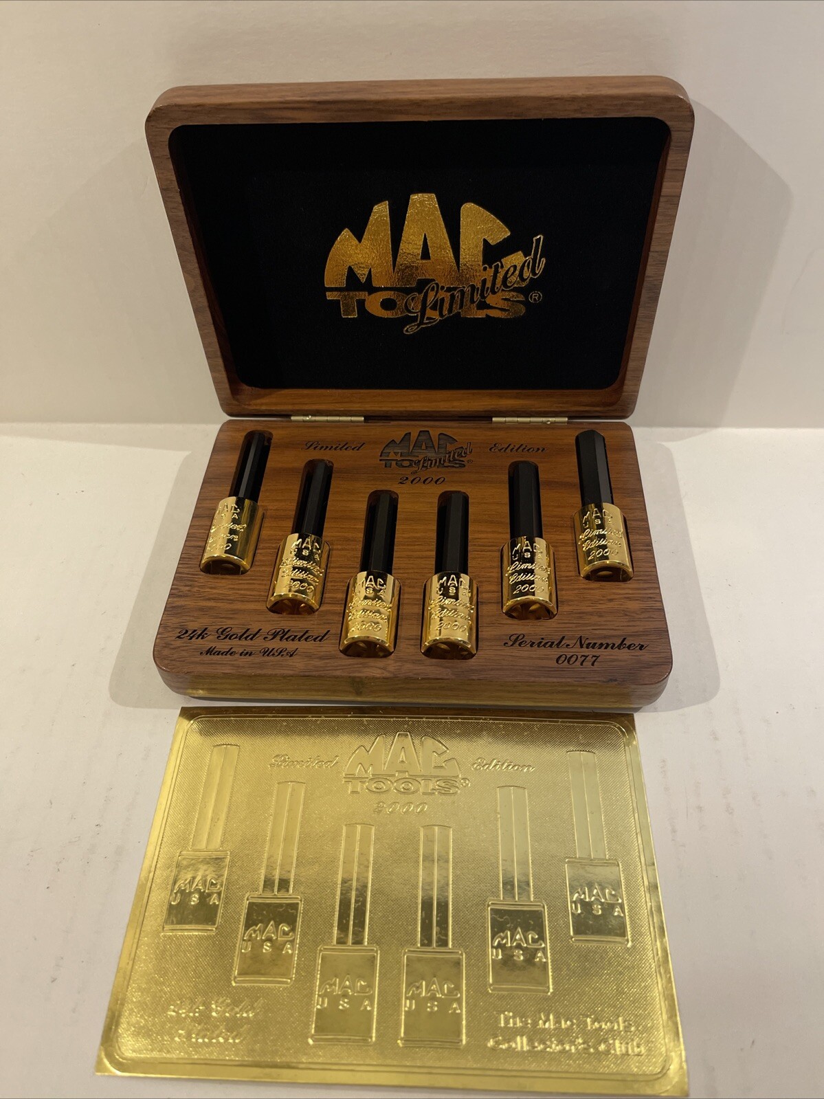 MAC Tools 3/8» 24K Gold Plated Hex Drive Socket Set Limited Edition #0077