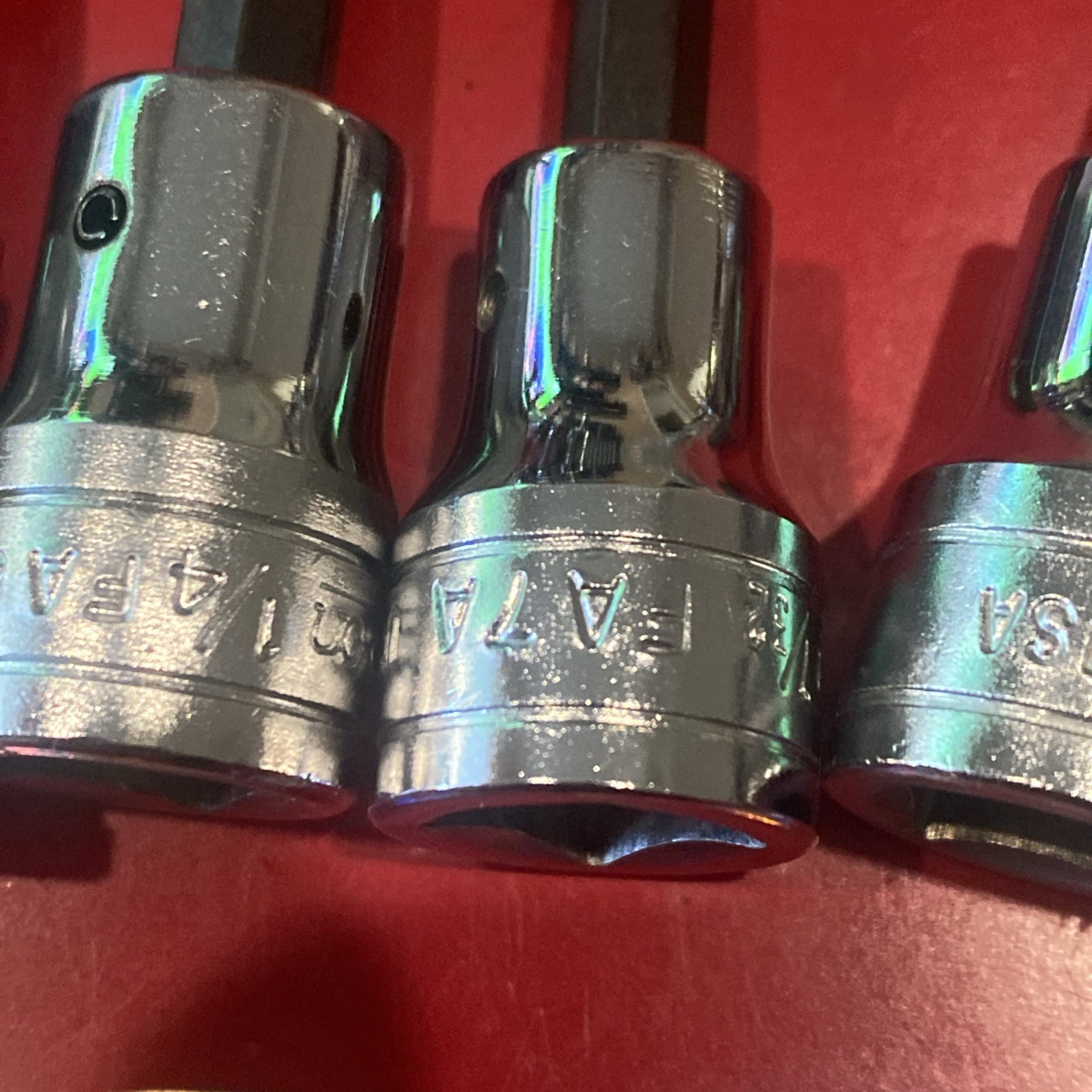 Snap-on 3/8” Drive Hex Bit Socket Set 6 Piece FA4.5A, FA5A FA6A FA7A FA8A FA12A