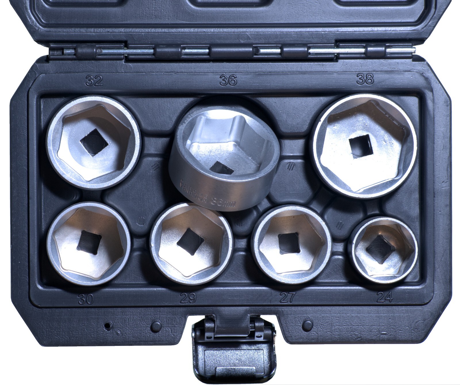ATD 5232 – 7 Piece Filter Socket Wrench Set, 24mm – 38mm Chrome Vandium Wrenches