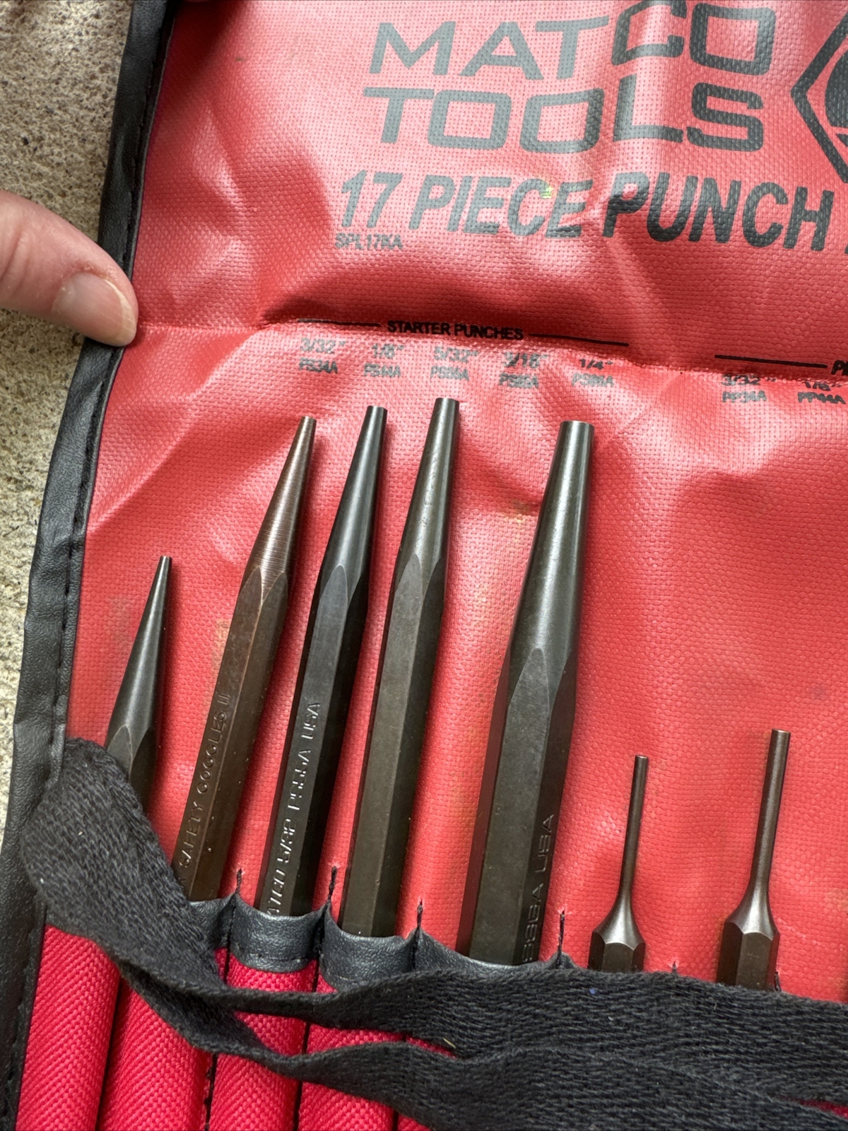 Matco Tools Punch Chisel Set 17-Piece Kit With Storage Pouch SPL17KA New