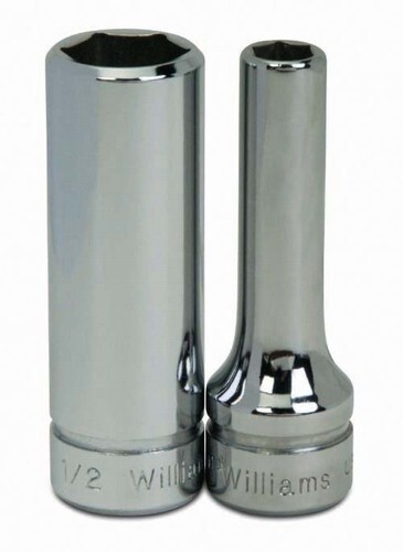 3/8″ Drive Deep Sockets,12 Point, SAE, High-Polished Chrome Finish, Williams