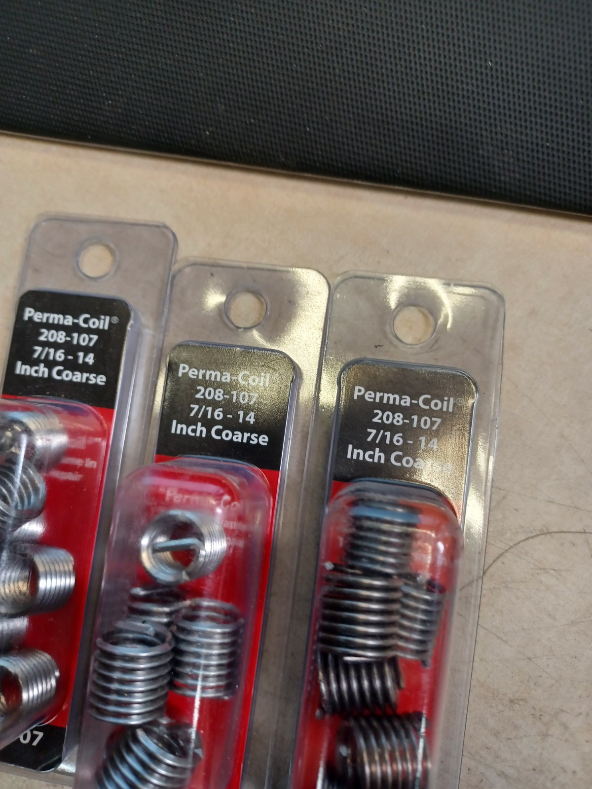Lot Of 3 7/16-14 NC Thread Repair Inserts Perma Coil 208-107