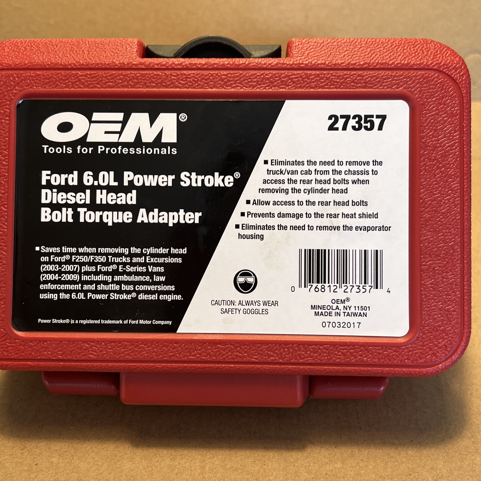 OEM TOOLS Head Bolt Torque Adapter Ford 6.0L Power Stroke Diesel Engines 27357