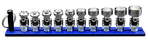 VIM Tools DDSUJM400 10 Piece Metric 6 Point Dual Drive Nano Universal Socket Set