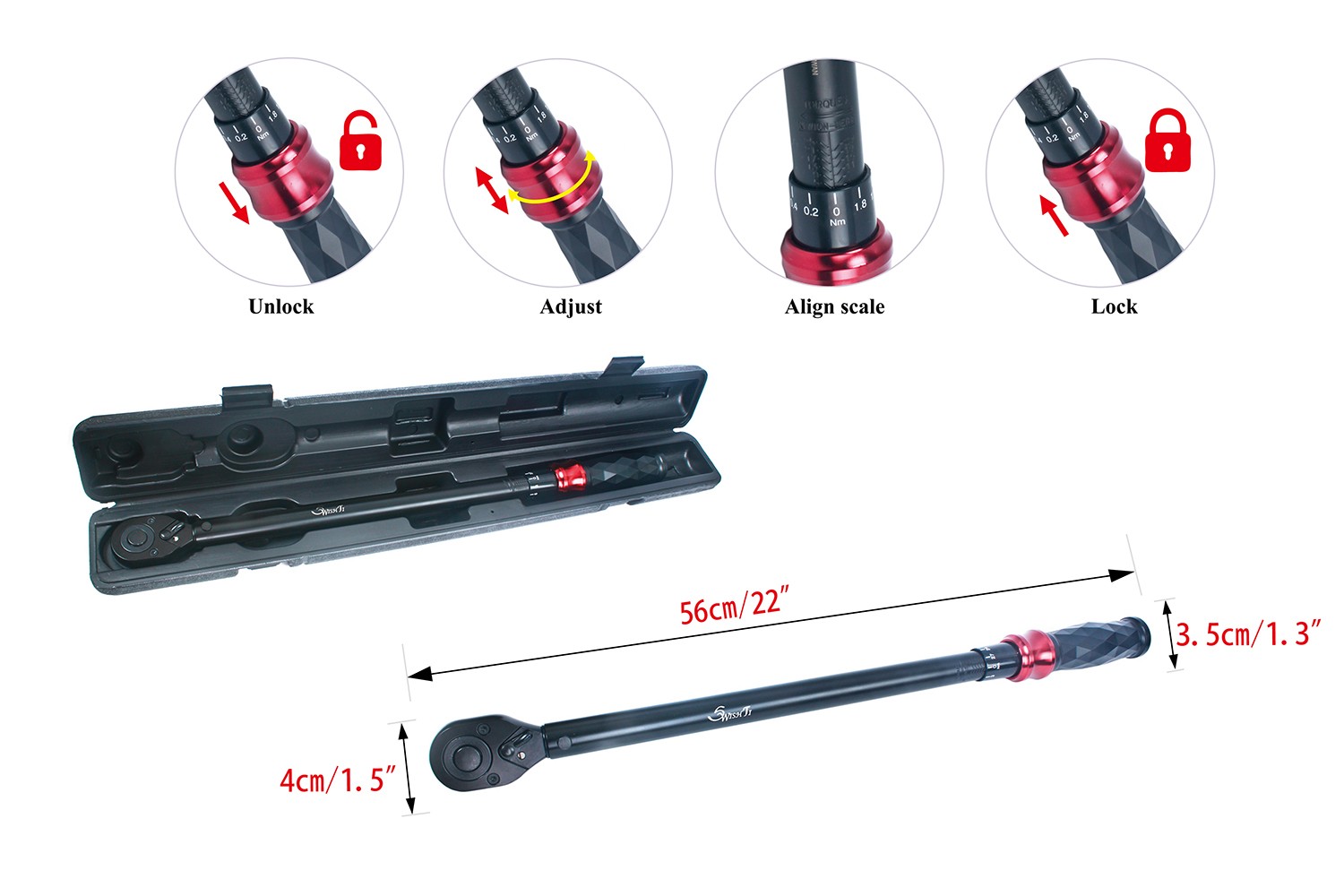 SwishTi Diamond-handle Torque Wrench for Bicycle/Automotive/Home&Garden/DIY etc.