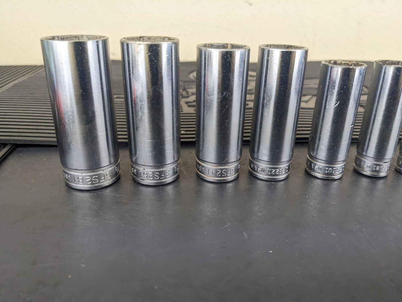 #az527 Snap On 3/8″ Drive 11 Pc SAE Deep 6 Pt Socket Set 211SFSY 1/4″ – 7/8″