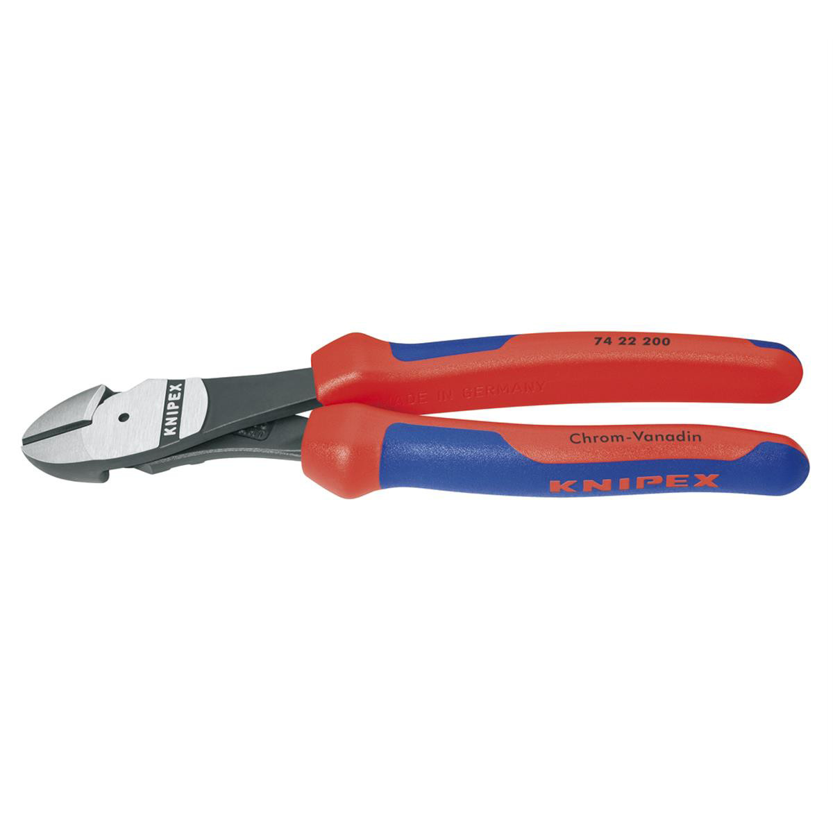Knipex 7422200 8″ High Leverage Angled Diagonal Cutters w/ Comfort Grip