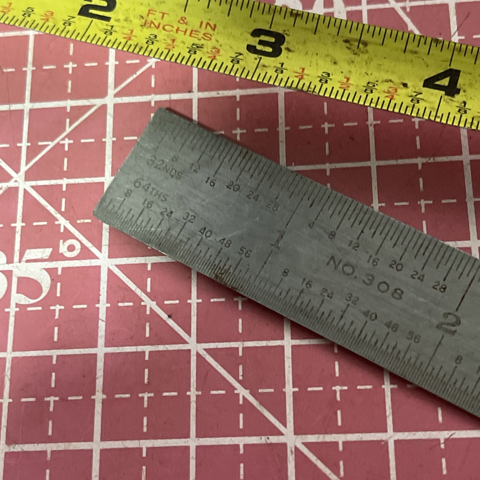 Vintage General USA No 308 Stainless Steel 6” Machinist Pocket Ruler USA 6 In