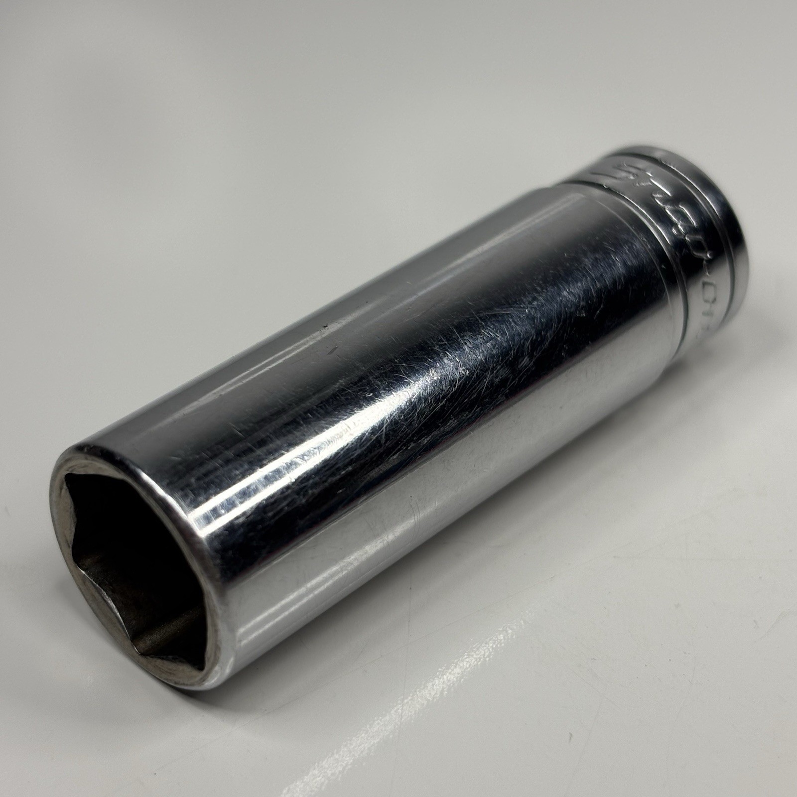 Snap On Tool SF181 3/8 Dr 12Pt SAE 9/16 Flank Dr Deep Chrome Socket USA 1998
