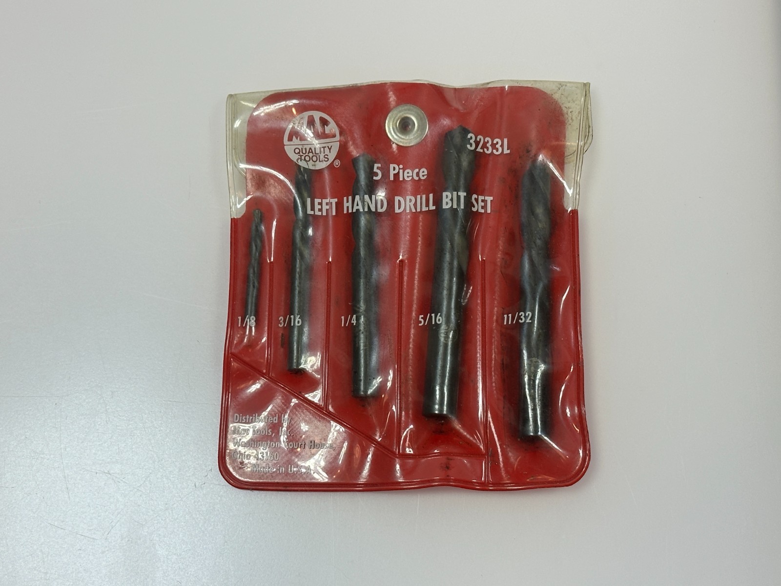 🇺🇸 MAC Tools USA Left Handed Drill Bit Set, Model 3233L, One Broken