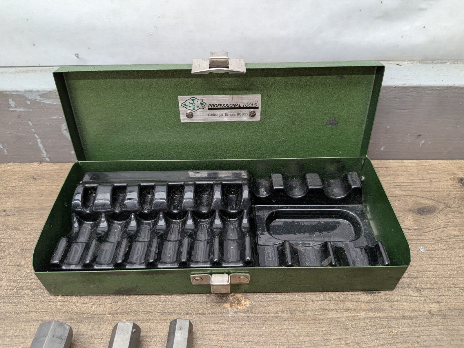 VTG S-K TOOLS USA 8pc 3/8″ METRIC HEX BIT SOCKET SET w/CASE 4mm-17mm, USA MADE
