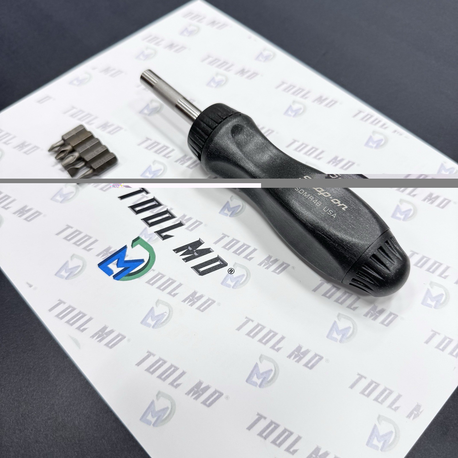 Snap-on Tools USA NEW DARK TITANIUM SHORT Ratcheting Screwdriver SSDMR4B