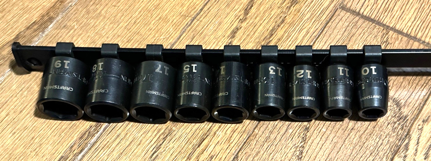 NEW Craftsman Tools Metric 10mm – 19mm IMPACT Socket Set Shallow Lot 3/8″ Drive