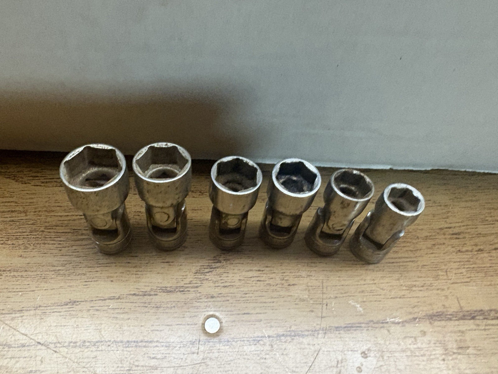 snap on socket set 1/2 Lot Of 6 Swivel Sockets Snap On SAE Used See Pictures