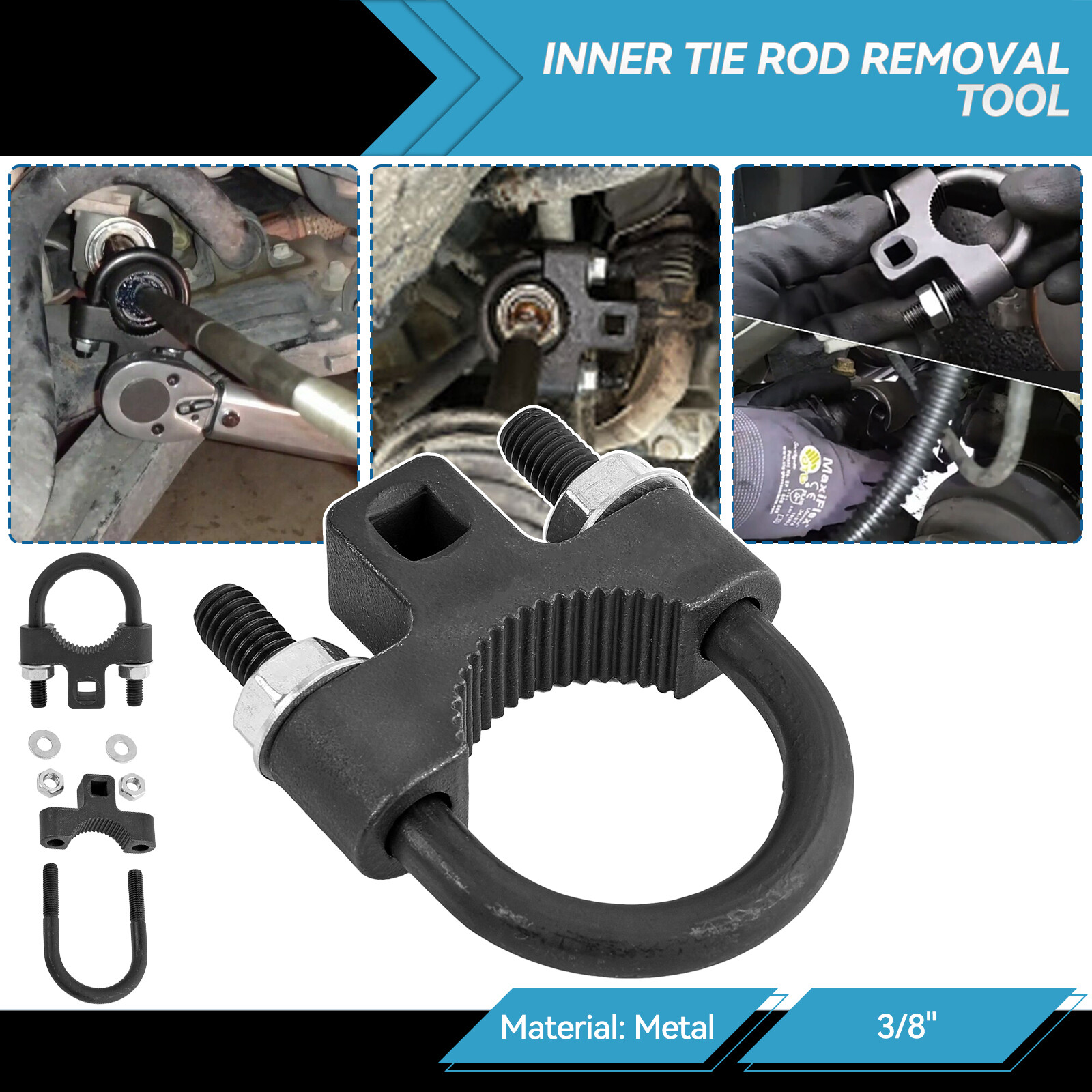 3/8″ Inner Tie Rod Tool Removal Low Profile Installation Repair-Mechanic Car Kit