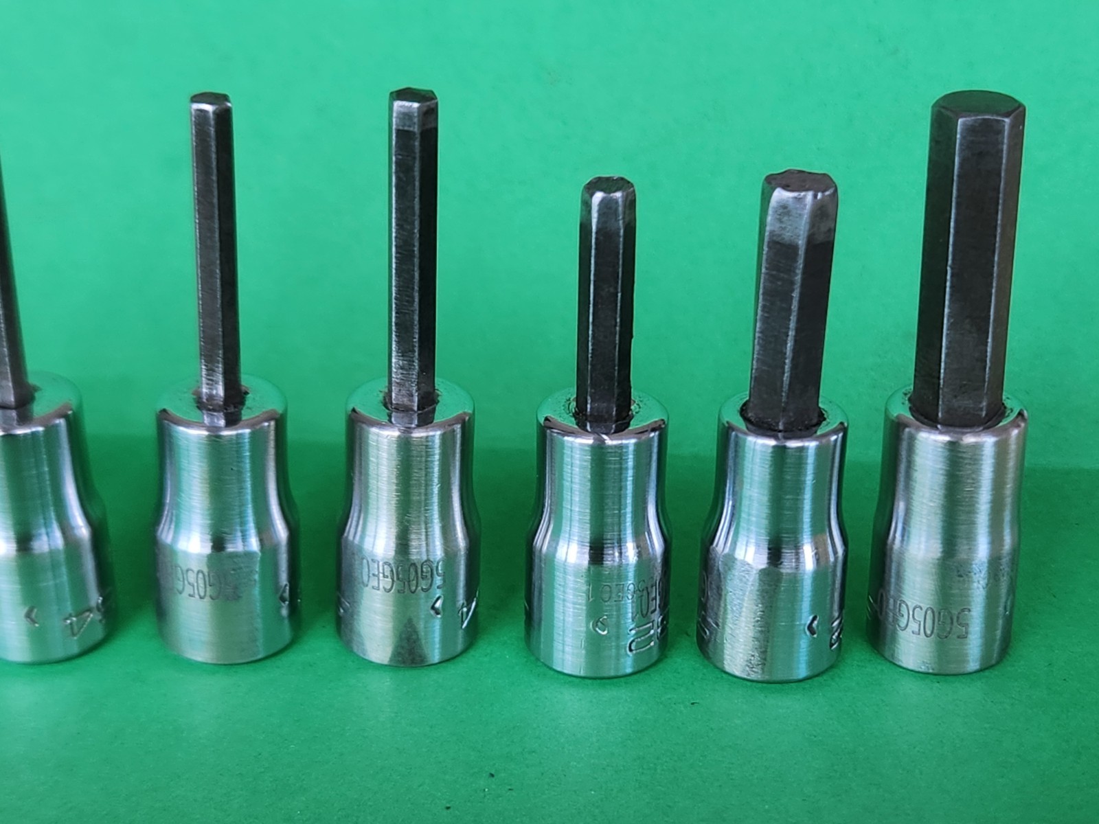 Snap On 9 pc 1/4″ Dr. SAE Hex Driver Bit Socket Set 1/16″-1/4″ V6