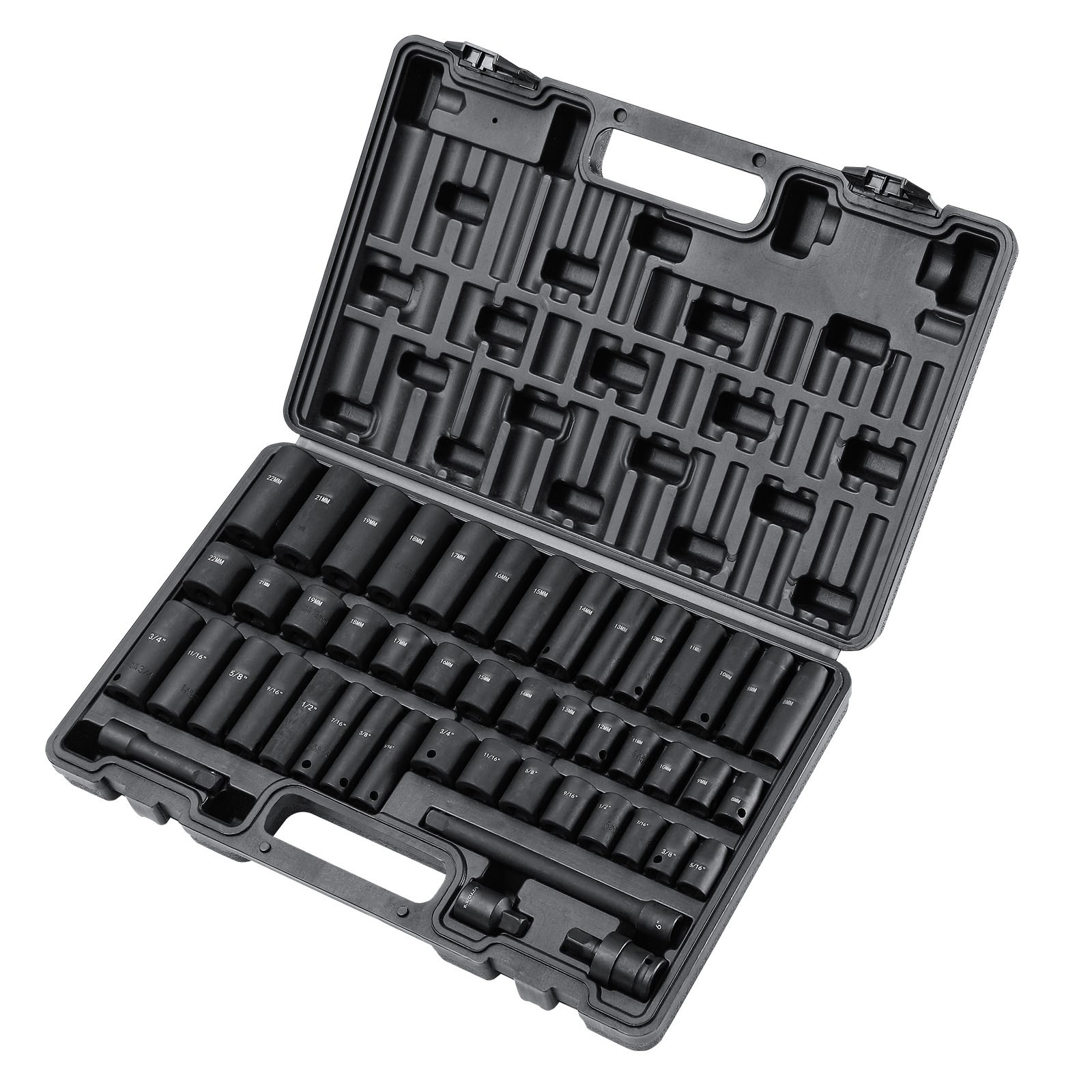 VEVOR Impact Sockets Set 6-Point 1/2in / 3/8in / 1/4in Sockets Set Ratchet Tool