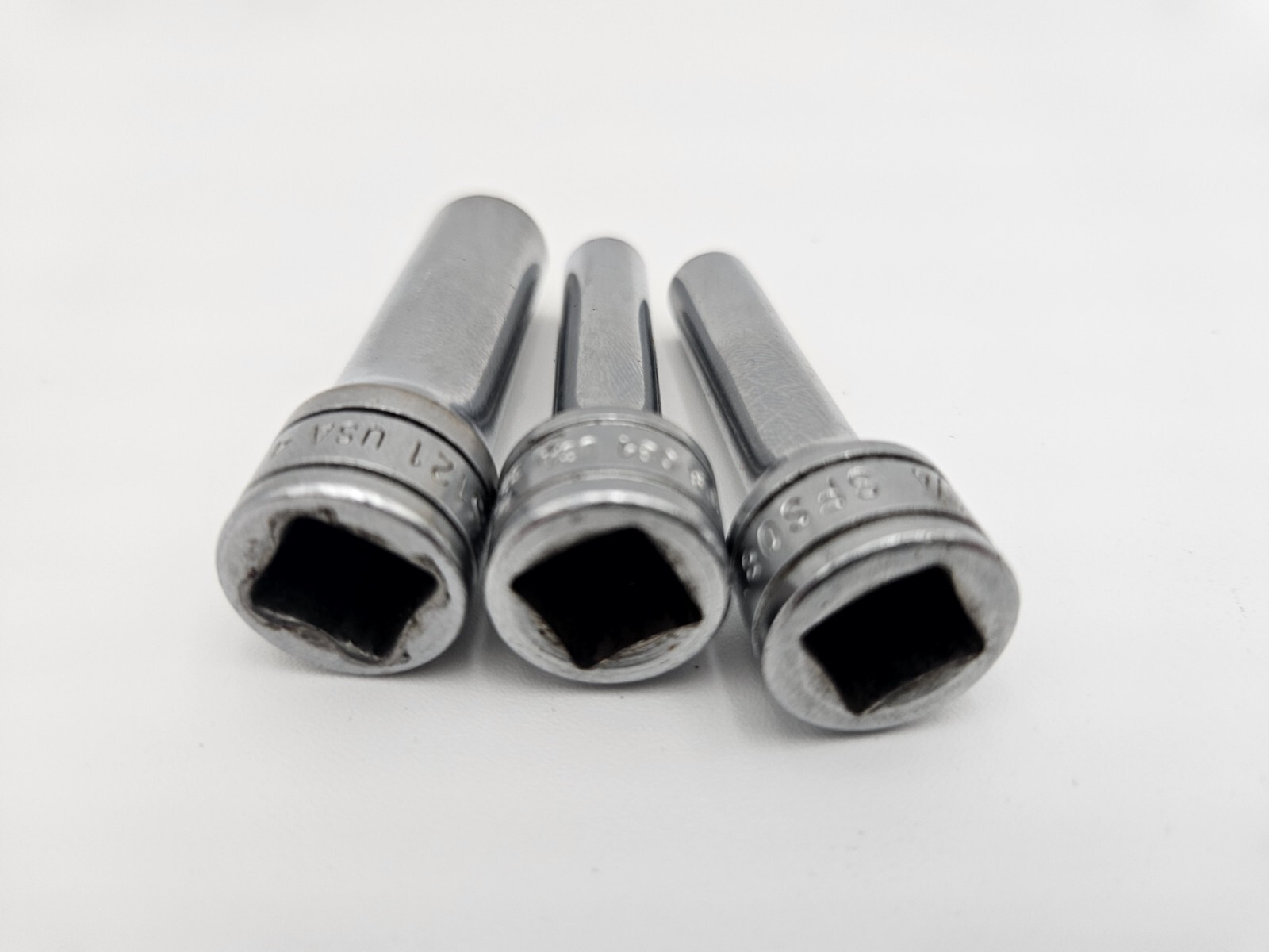 Snap On SFS121 Sfs081x2 Deep Well Socket 3/8″ Drive 6 Point Set Of 3