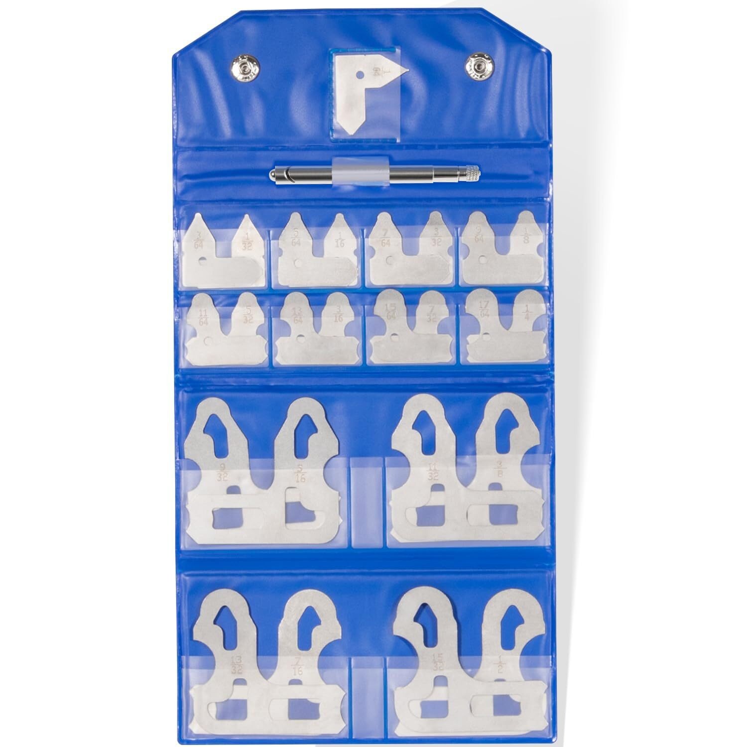Radius Gauge Set25PCS 1/64-1/2 Stainless Steel Measuring Tool w Holder 3602-5021