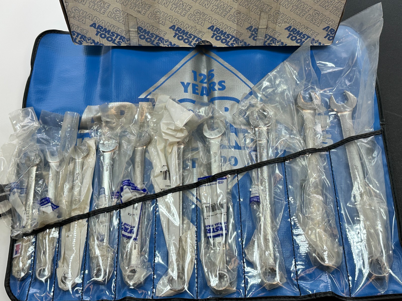 Armstrong Tools USA 52-677 10pc Metric Satin Long Combination Wrench Set NEW NOS