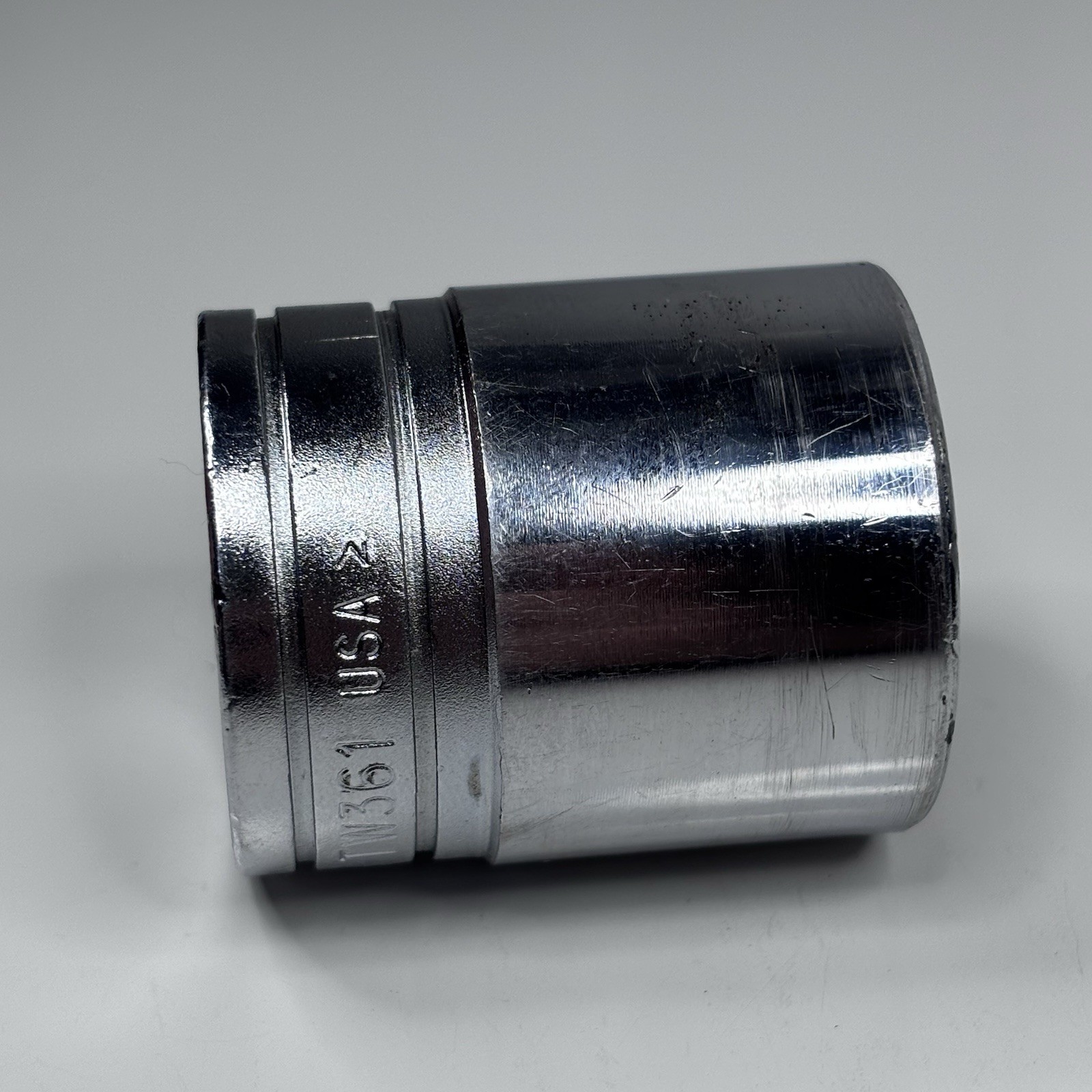 Snap On Tools TW361 1/2 Dr 6Pt SAE 1-1/8 Flank Dr Shallow Socket USA 1982 VTG
