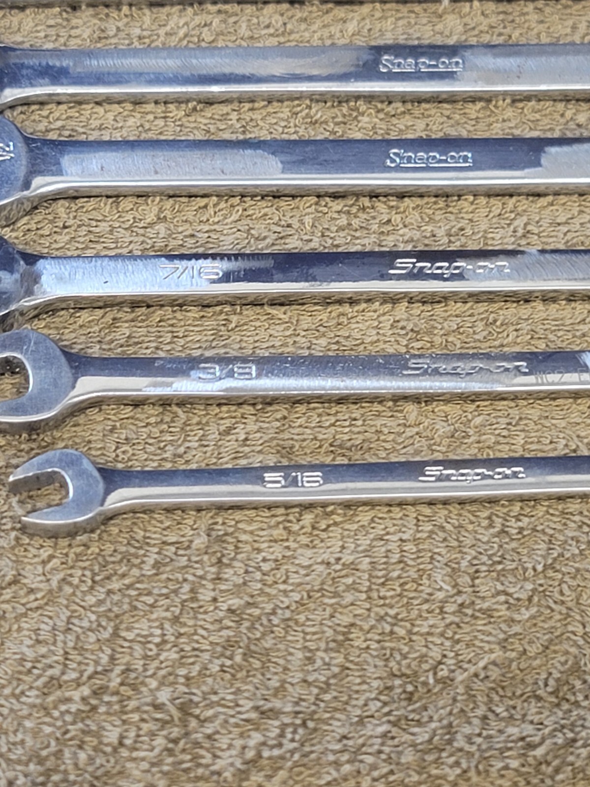 Snap on OEX Combination Wrench Set Sae 13/16 3/4 11/16 5/8 1/2 7/16 3/8 5/16″