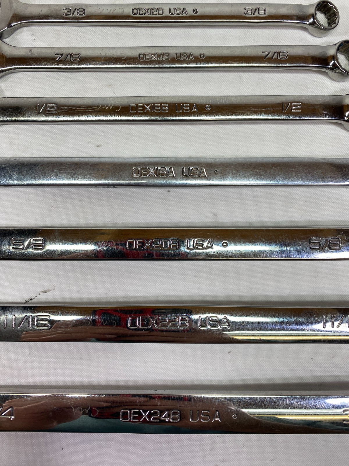 Snap On Combo Wrench 7 Piece Set OEX24B/22B/20B/I8A/I6B/I4B/I2B 3/4 to 3/8