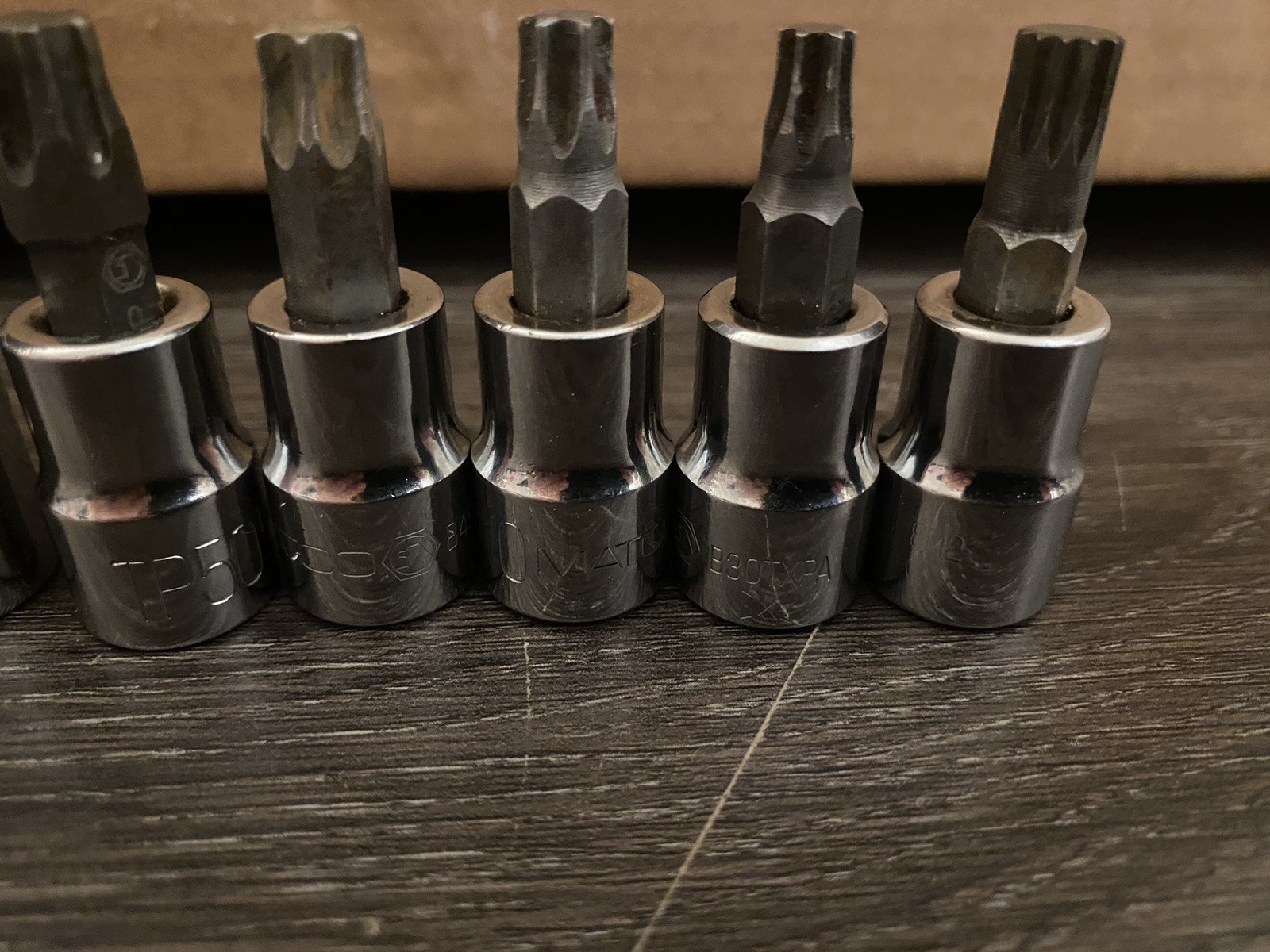 7pc Lot Matco Tools Torx & Bit Sockets 3/8″ & 1/2 Drive & 8mm- Rail – Ratchet