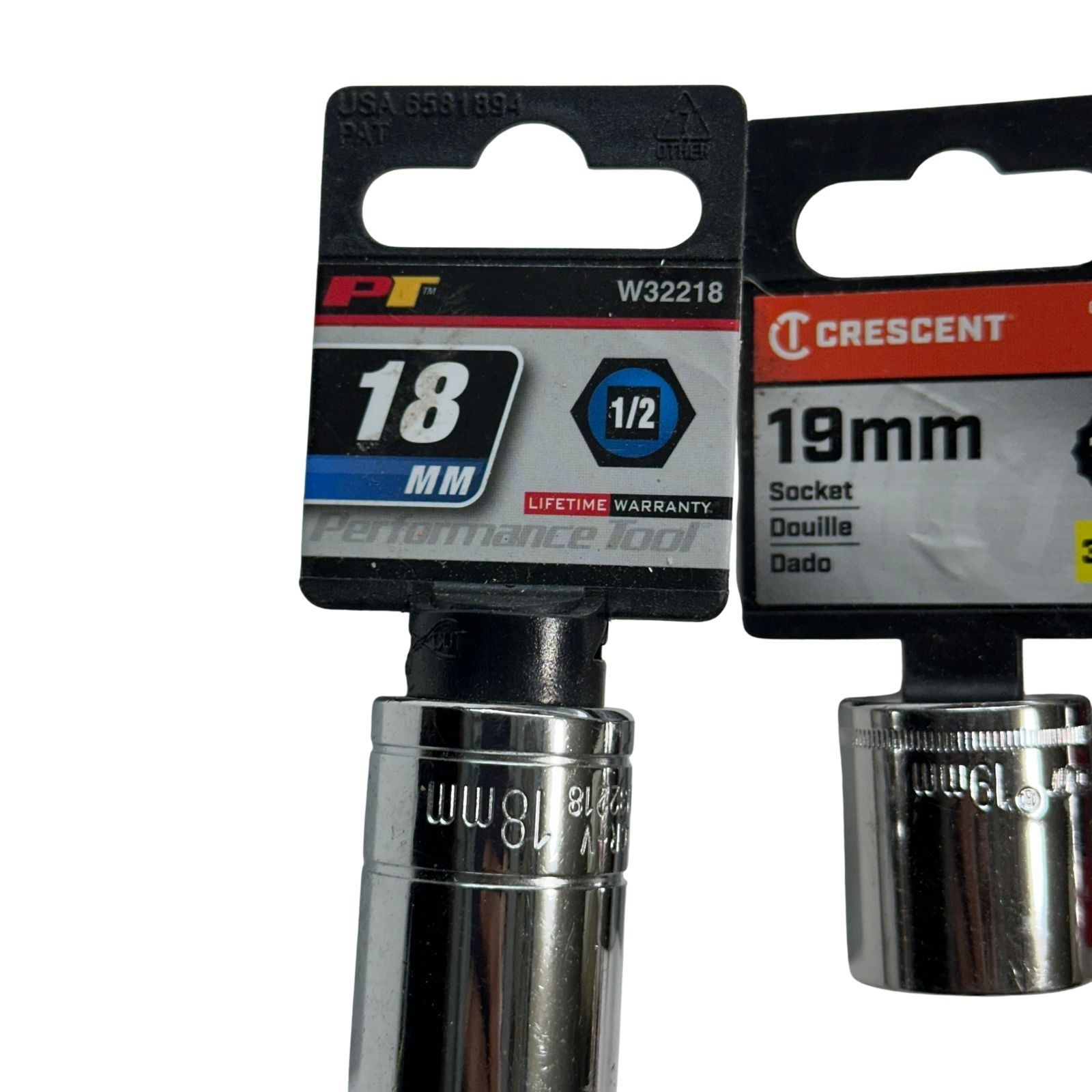 Performance Tool Crescent Ares Sockets 18mm 19mm 27mm 1/2″ and 3/8″ Drive, 3 pcs