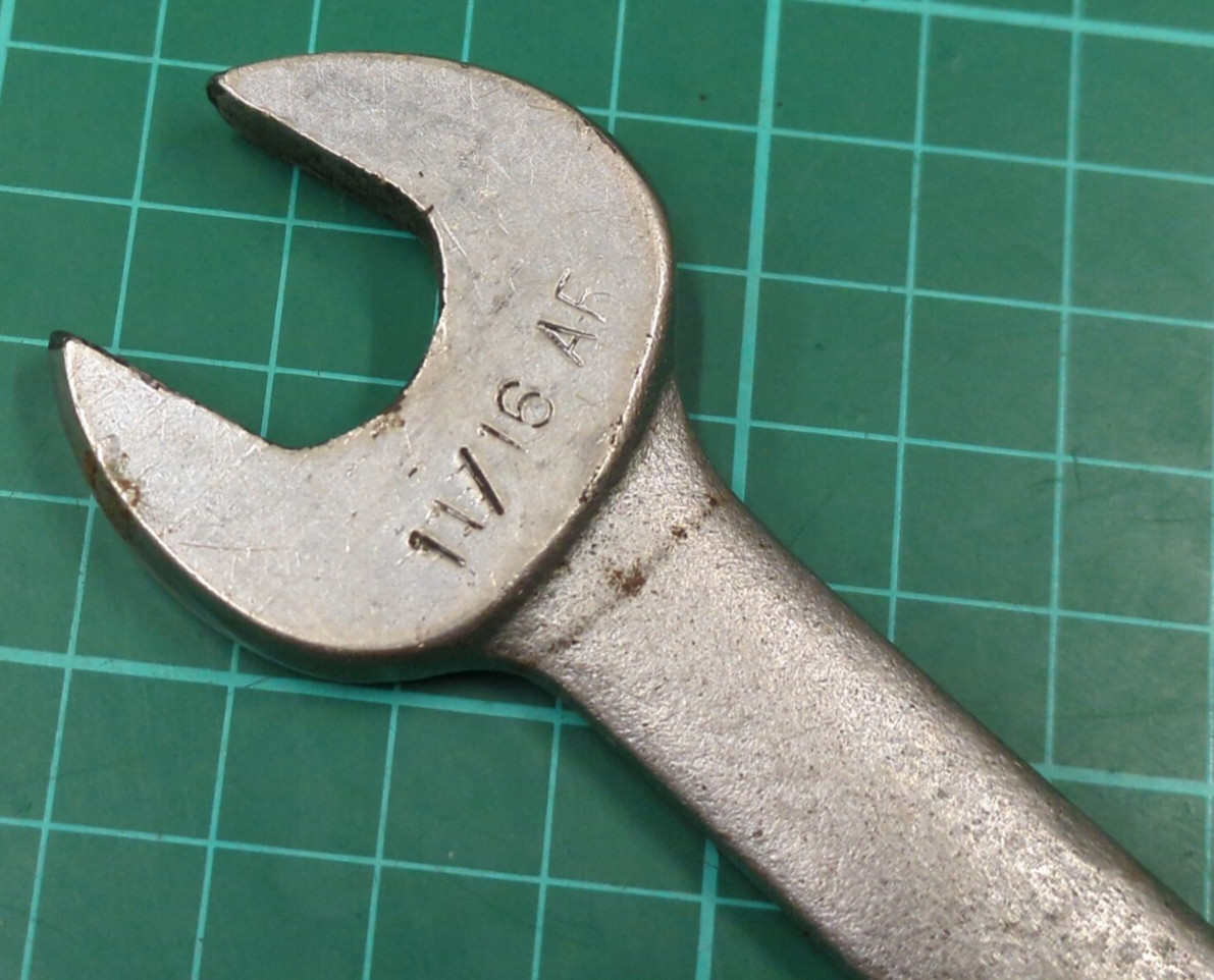 Vintage Snail Brand, 11/16″ AF x 7/16 Whitworth Open Ended Spanner