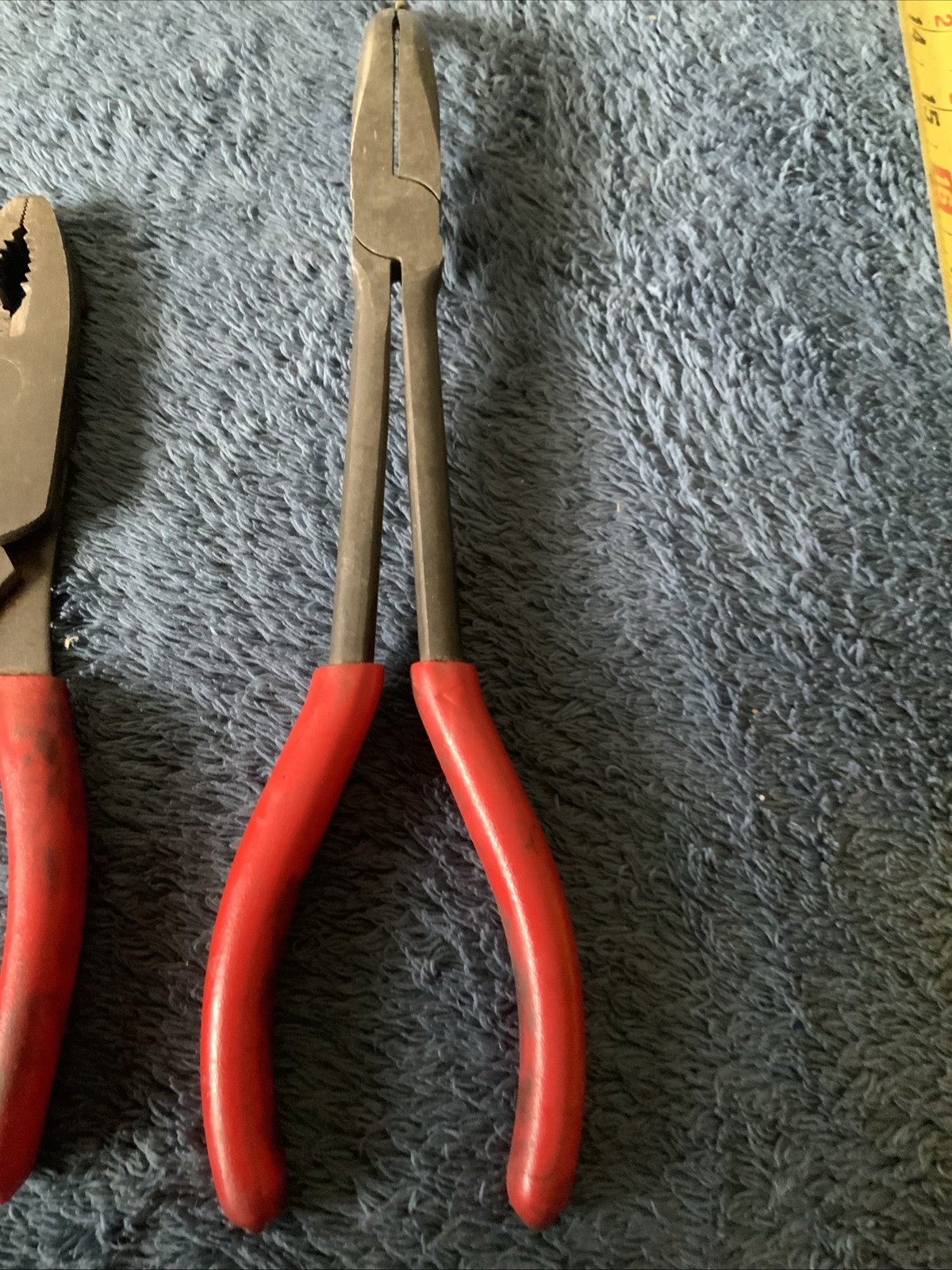 Snap On 4pc Pliers Set……one Can’t See Logo….and One Not Sure If Bent Handle….