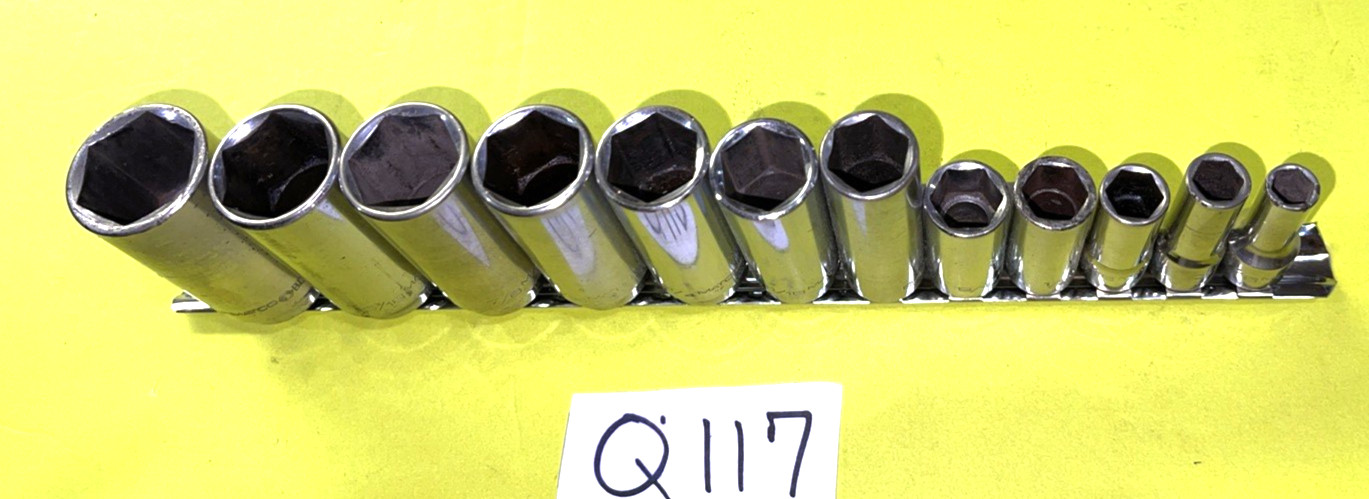 MATCO TOOLS 12 PIECE 3/8 DRIVE SAE. DEEP 6 POINT SOCKET SET 5/16 THROUGH 1 INCH