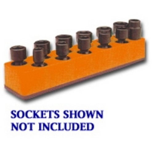 Mechanics Time Saver 984 3/8 in. Dr Orange 11 Hole Impact Socket Holder 9-19mm