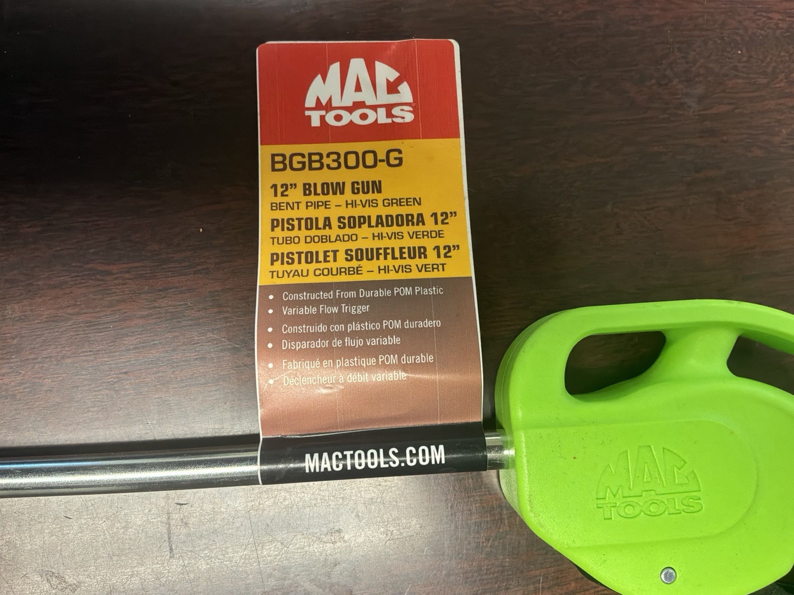 Mac Tools 12 Inch Blow Bun Bent Pipe Green BGB30–G