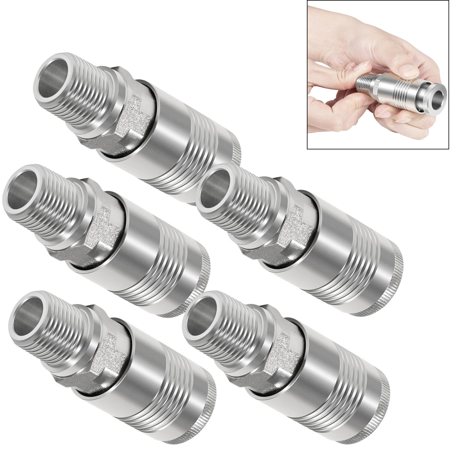 S-1816 1/2-in MNPT G Style Couplers Fits for Requiring Over 60+ SCFM (5Pcs/Set)