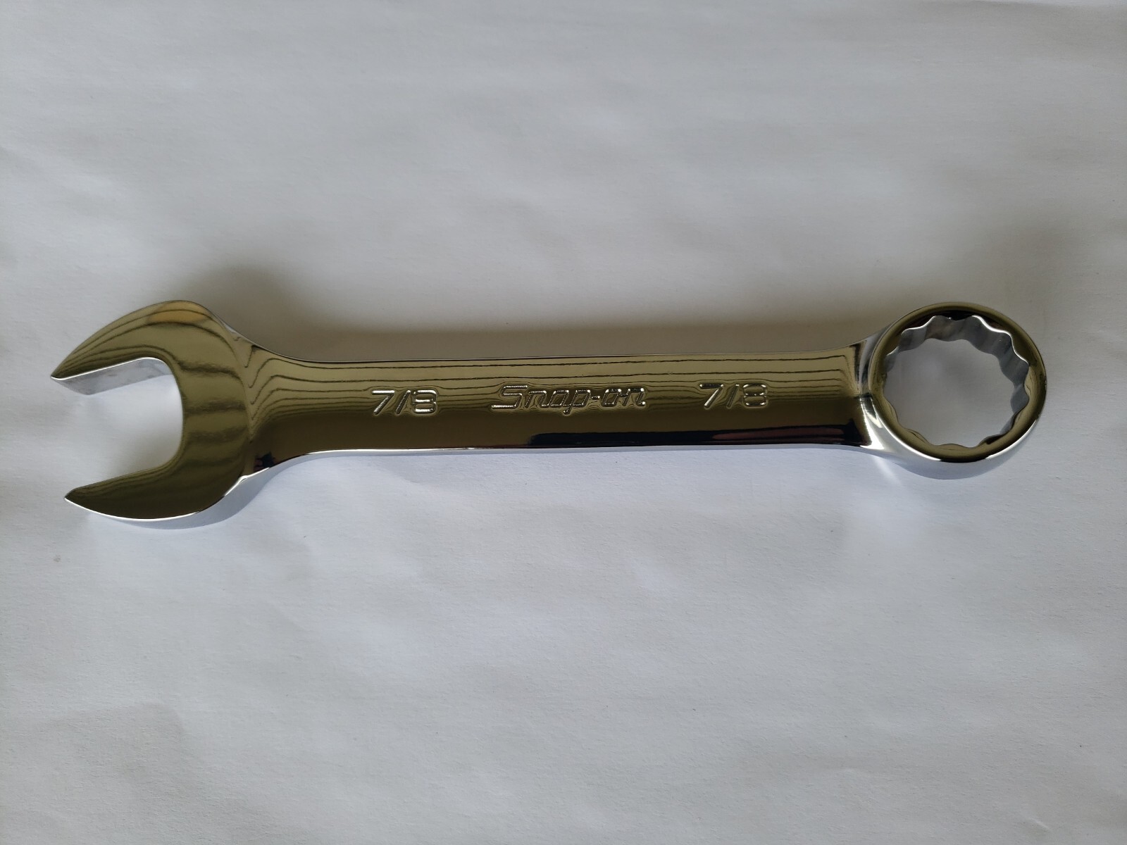 Snap-on Tools USA NEW 7/8″ SAE SHORT Length Chrome 12pt Combo Wrench OEX280B