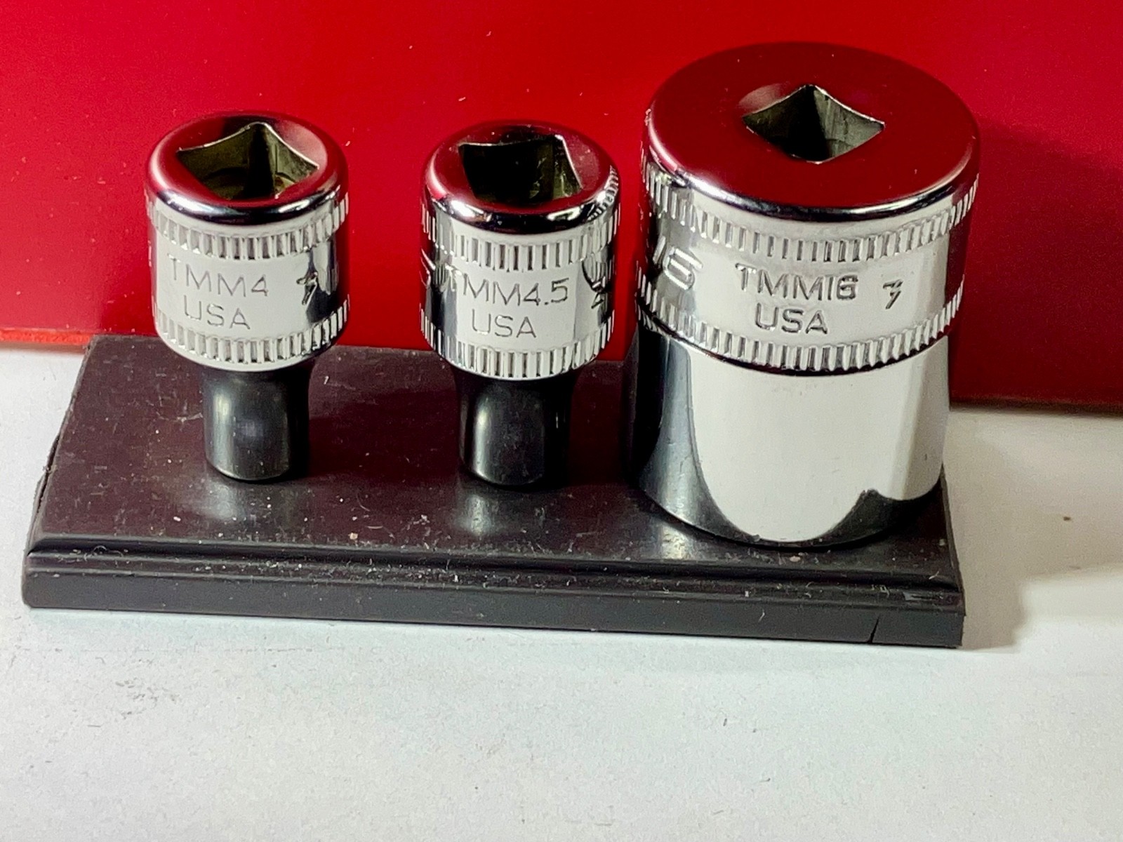 Snap On Tools NEW 1/4″ Drive 3pc Metric 6pt Shallow ADD ON Socket lot set TMM16
