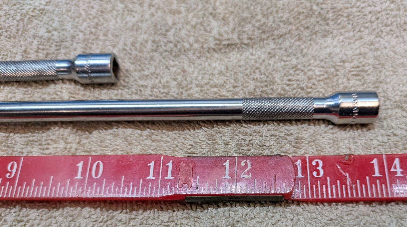 Three Snap-on 1/4″ Drive TMXK6 6″, TMXK100 10″ & TMXK140 14″ Knurled Extensions