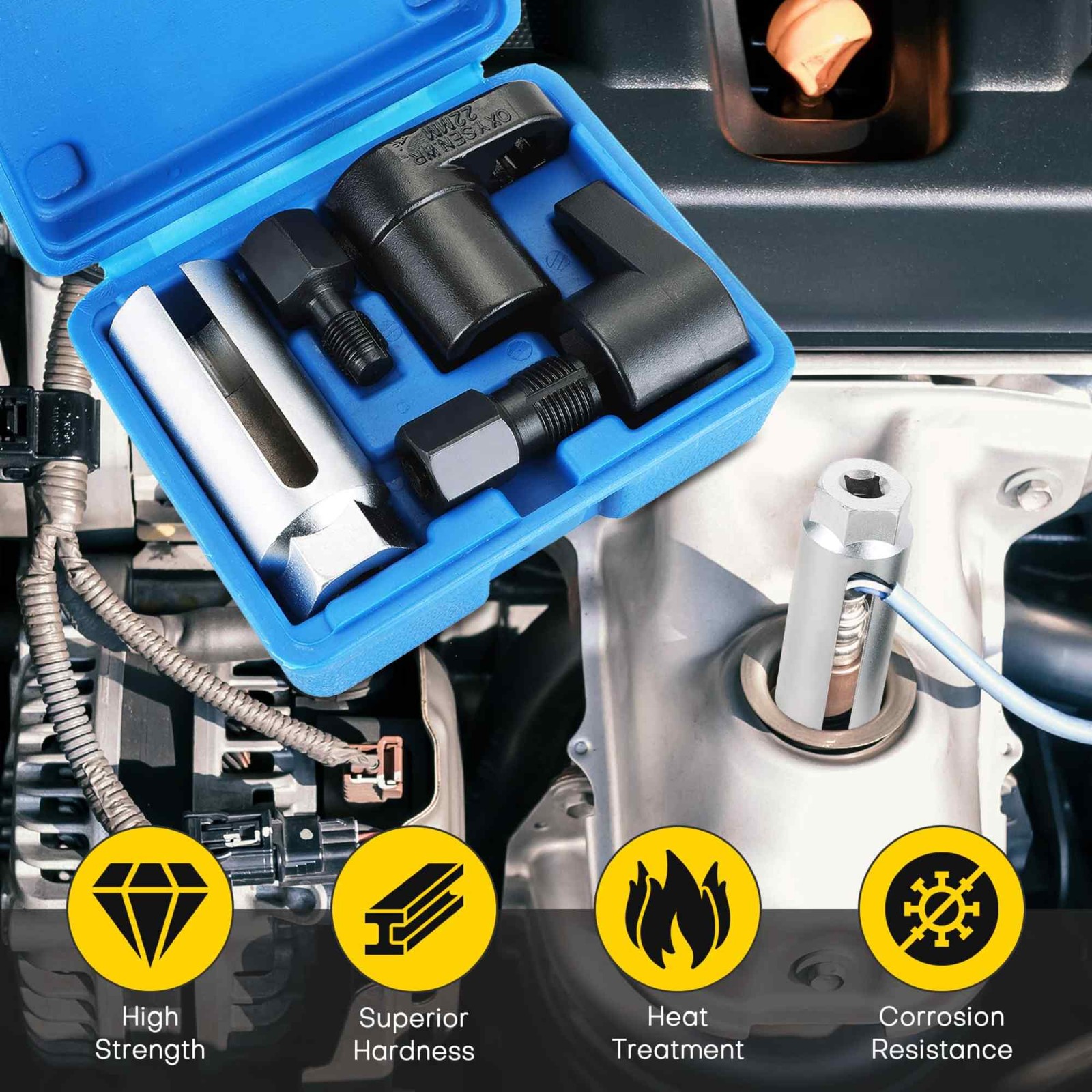 Juego 5 Dados Sonda Oxígeno Sensor O2 Herramienta Universal de Taller Automotriz