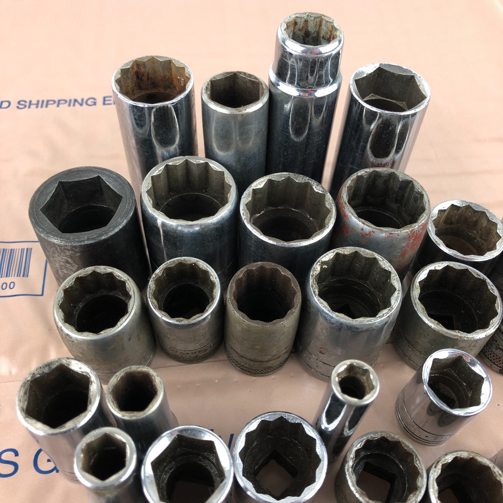 45 Pcs. SK Socket LOT 1/4″ 3/8″ 1/2″ Drive Shallow Deep SAE Metric Chrome USA