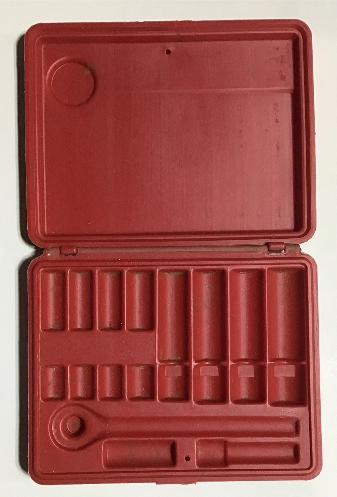 Mac Tools Empty Case Box 15 Piece Ratchet Socket Set Red USA