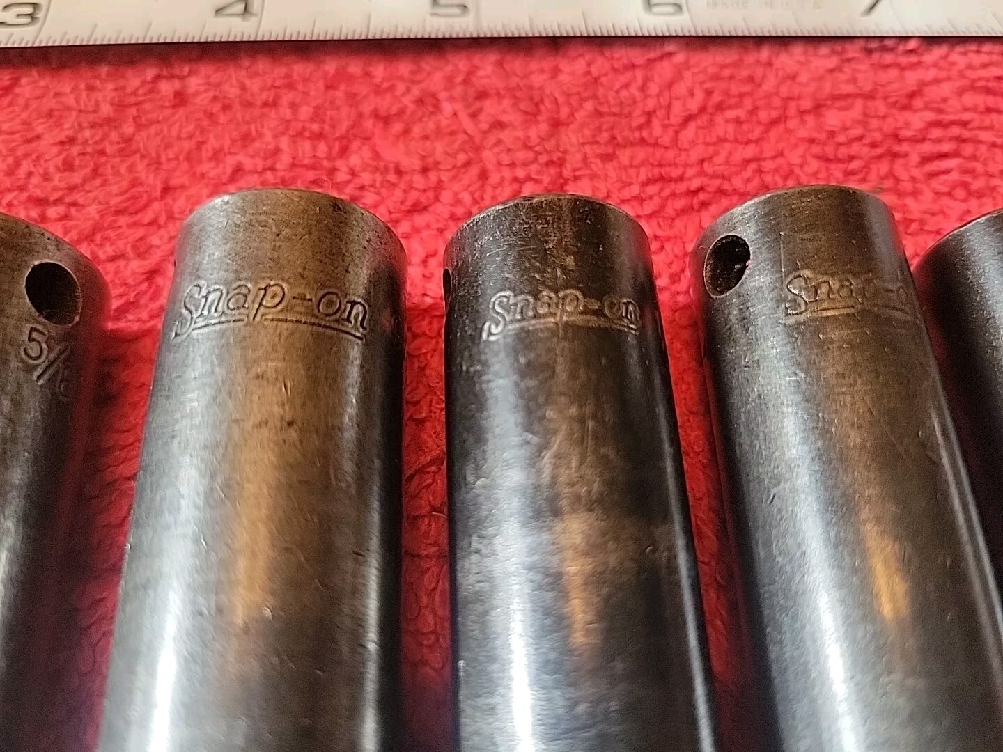 SNAP-ON TOOLS SAE 3/8″ DRIVE DEEP IMPACT SOCKET SET 6 PT 7 PC VTG USA 🇺🇸