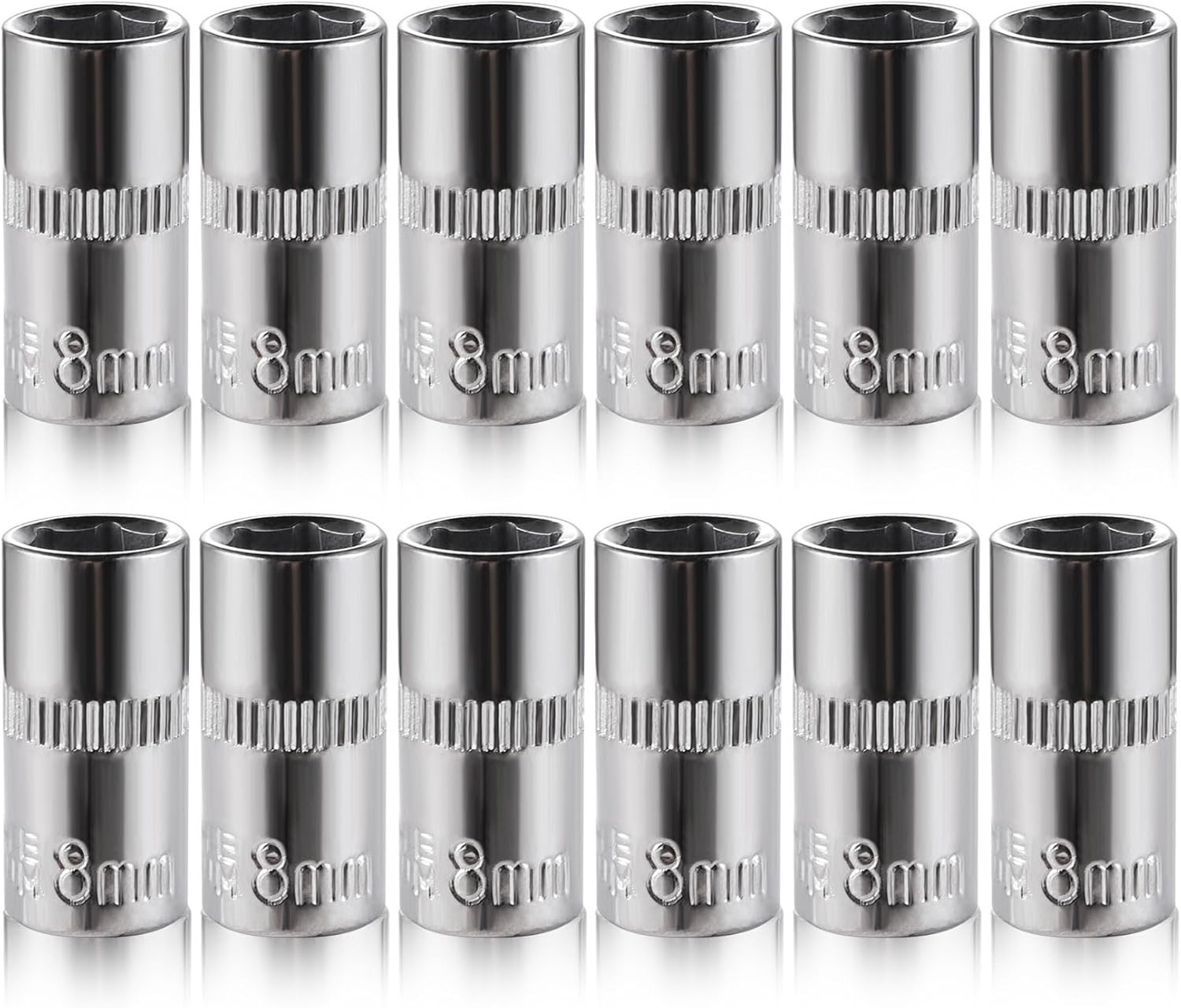 12pcs] Durable 8mm Socket, 1/4 socket set,Shallow Socket 1/4 Inch Drive 8mm 6…