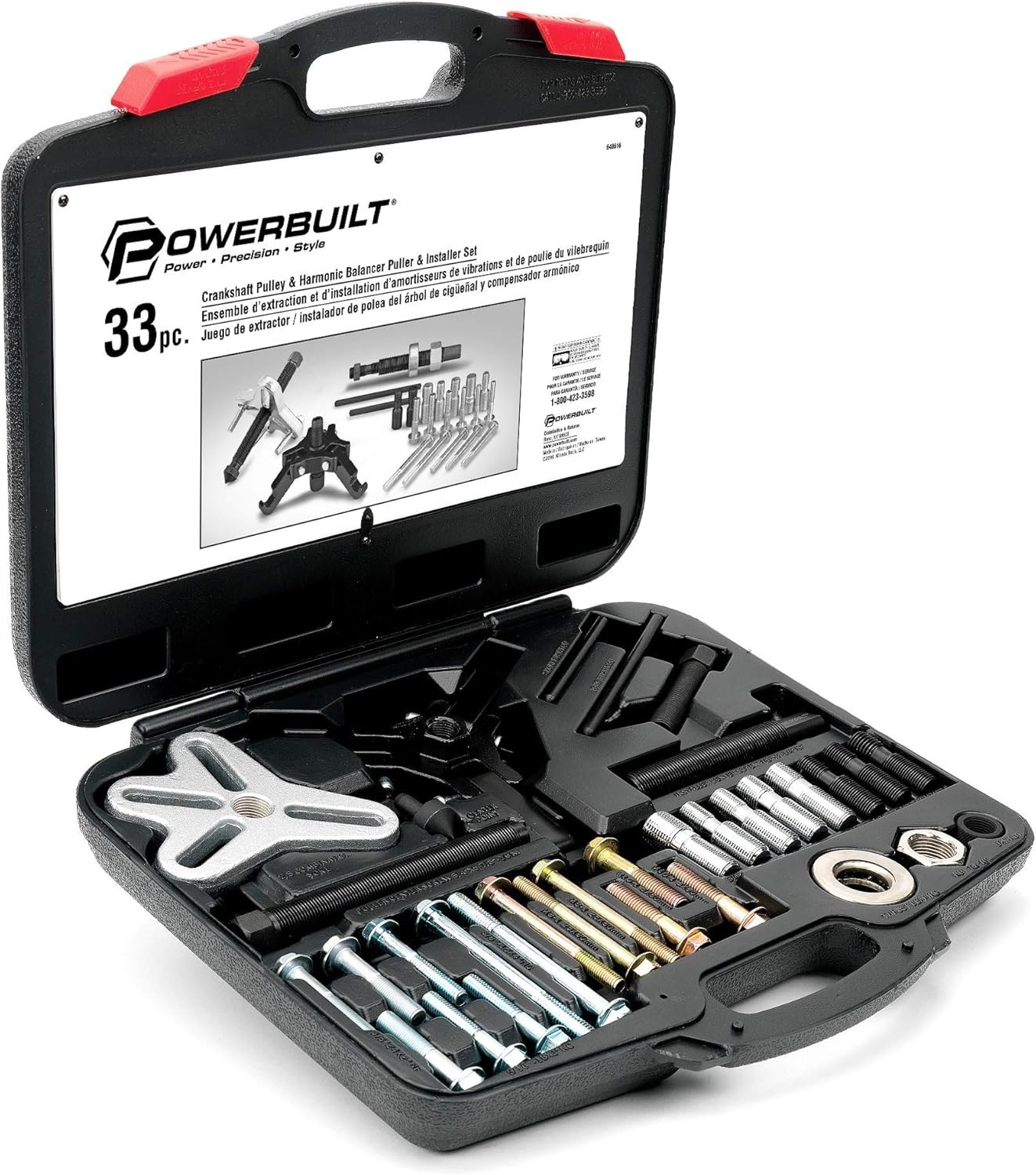 33-Piece Harmonic Balancer and Pulley Installer Tool Set for V8 and V6 Engines
